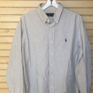 Ralph Lauren Light Plaid Long Sleeve Button Up Shirt Mens XL/TG